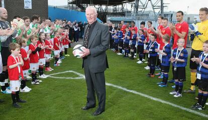 Harry Gregg, en un homenaje a su trayectoria en 2012 en Belfast (Irlanda del Norte).