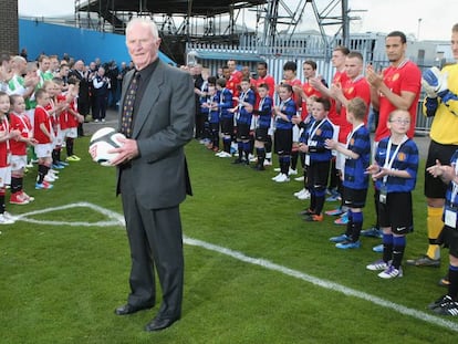 Harry Gregg, en un homenaje a su trayectoria en 2012 en Belfast (Irlanda del Norte).