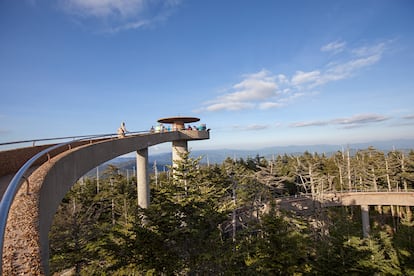 Mirador de Clingmans Dome, el tercer pico más alto al este del Misisipi. 