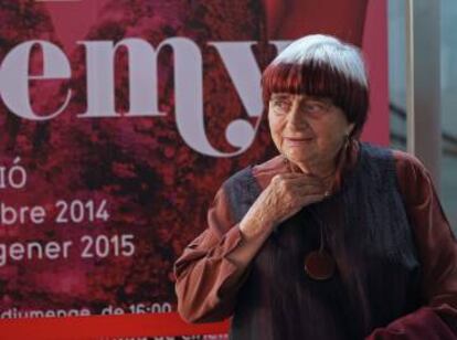 Agnès Varda en la Filmoteca de Cataluña.