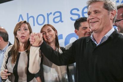 Alicia S&aacute;nchez Camacho y Alberto Fern&aacute;ndez Diaz, durante el acto de cierre de campa&ntilde;a.