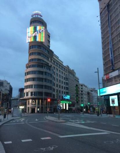 La icónica plaza de Callao de Madrid.