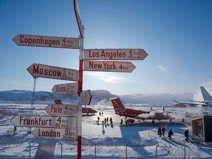 El aeropuerto de Kangerlussuaq, en el oeste de Groenlandia.