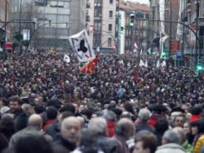 La multitudinaria manifestación celebrada el sábado en Bilbao.