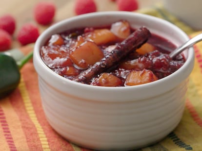 Salsa de Jamaica, frambuesa y mango