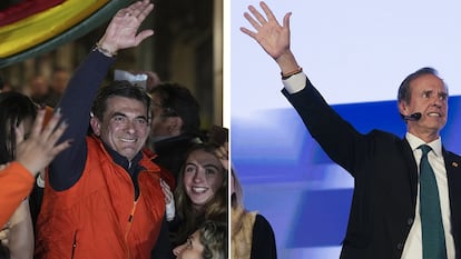 Los candidatos presidenciales de Bolivia Rodrigo Paz (izquierda) y Jorge Quiroga.