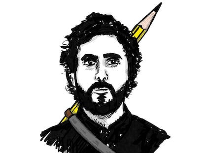 Autorretrato ilustrado del caricaturista Diego García.