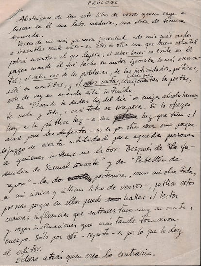 Manuscrito Pisando la dudosa luz del dia