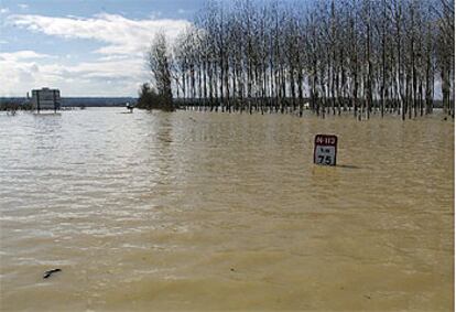 Imagen de la carretera nacional N-113, que une Valtierra con Castejón (Navarra).