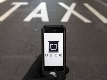 La aplicación Uber en un teléfono móvil.