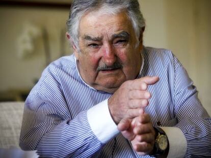 El presidente José Mujica, durante la entrevista.