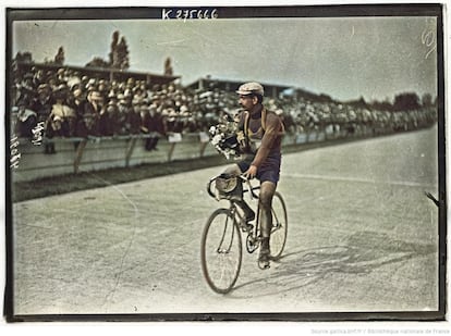 Louis Trousselier, durante el Tour de 1905.