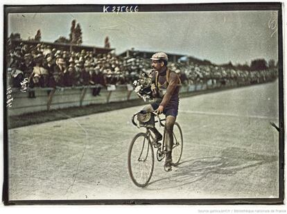 Louis Trousselier, durante el Tour de 1905.