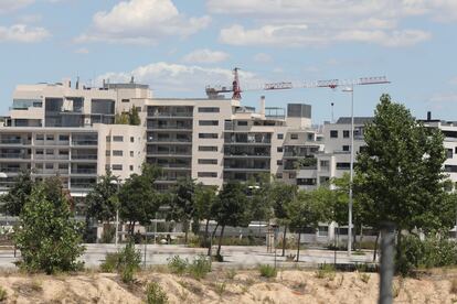 Edificio en construcción en Madrid, a principios de julio de 2020.