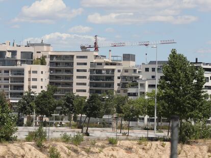 Un edificio en construcción en Madrid, el pasado 6 de julio de 2020.