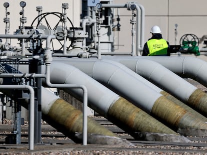 Tuberías del gasoducto Nord Stream en Lumbin, Alemania.