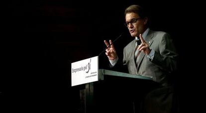 Artur Mas en el acto Empresaris pel Sí, en Barcelona.