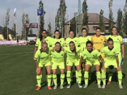 La alineación titular del Barça femenino, este miércoles.