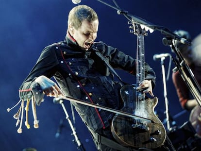 Un momento del concierto de Sigur Ros, ayer en la Ciudad Universitaria.