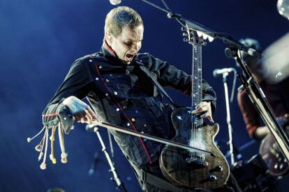 Un momento del concierto de Sigur Ros, ayer en la Ciudad Universitaria.