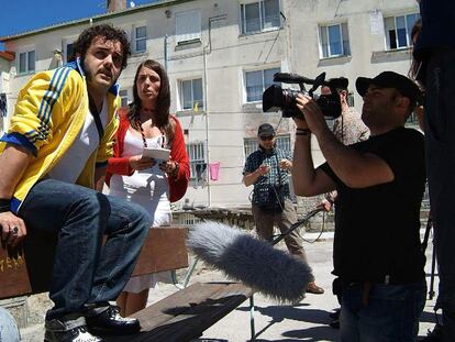 Rodaje del documental sobre el koruño en el barrio coruñés de Labañou.