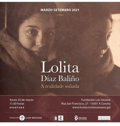 Cartel de la muestra sobre Lolita Díaz Baliño en la Fundación Luis Seoane de A Coruña.