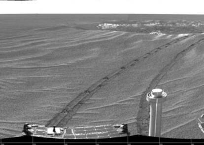 Imagen de la superficie marciana enviada por el robot <i>Opportunity</i>.