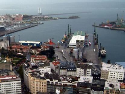 Vista general del actual puerto de A Coruña