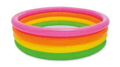 Piscina hinchable infantil con diseño multicolor fácil de montar y con diseño circular