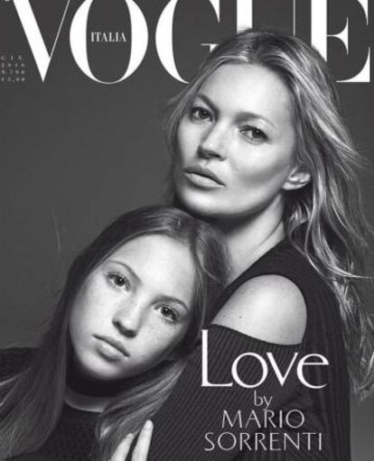 Lila Grace y Kate Moss, para 'Vogue'.