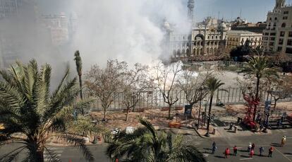 Una de las mascletades de estas pasadas fiestas de Fallas. 