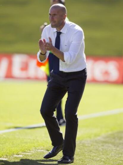 Zidane, en un partido del Castilla.