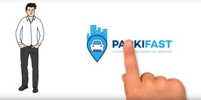 Imagen de la aplicaci&oacute;n Parkifast, para encontrar aparcamiento r&aacute;pido en Madrid. 
