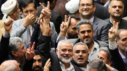 Ismail Haniya, el lunes en Teherán, durante los actos de toma de posesión del nuevo presidente de Irán.