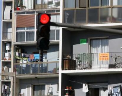 Fachada de unas viviendas en Portugalete.