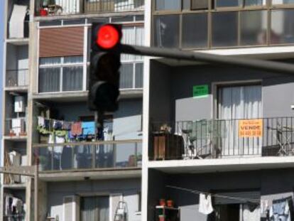 Fachada de unas viviendas en Portugalete.