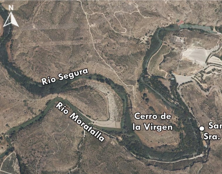 Plano de situación del cerro de la Virgen, en Calasparra.