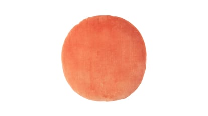 Cojín de terciopelo color peach fuzz, forma redondeada (40 centímetros)