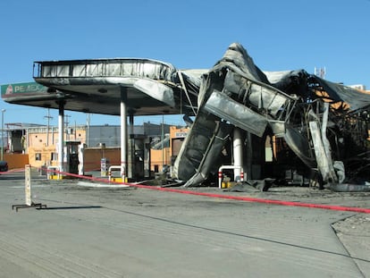 La gasolinera que ardi&oacute; en Ciudad Ju&aacute;rez. 