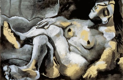 &#039;Mujer desnuda recostada&#039; (1965), de Picasso.