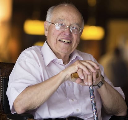 El matemático octogenario, Michael Atiyah durante su última visita a España.