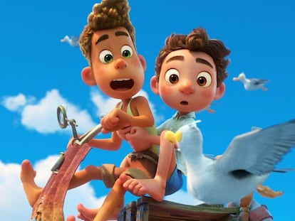 Uma imagem do filme ‘Luca’, da Pixar.