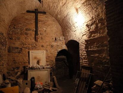Galer&iacute;a romana hallada en una vivienda particular de Toledo.