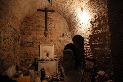 Galer&iacute;a romana hallada en una vivienda particular de Toledo.