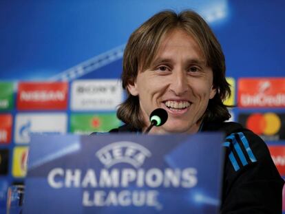 Modric, durante la conferencia de prensa. 