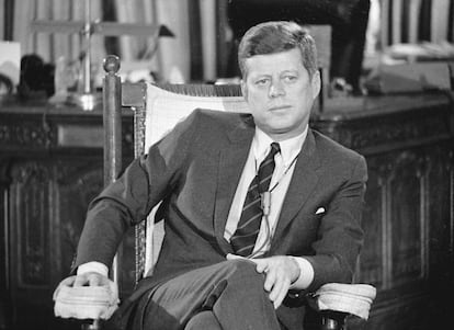 Retrato del expresidente de Estados Unidos John F. Kennedy en la Casa Blanca, en 1962.