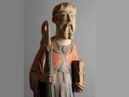 El rostro del San Antonio Abad que ha comprado la Generalitat para el Museo de Lleida.