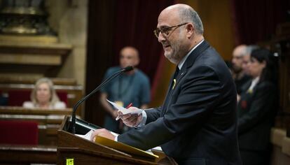 Eduard Pujol, en el Parlament de Cataluña.