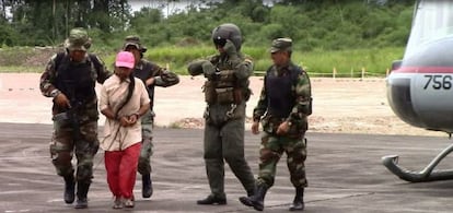 El secuestrador, Grover Morales, tras ser detenido.