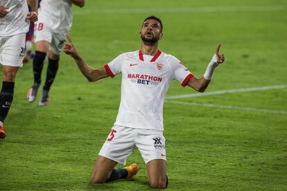 En-Nesyri celebra su gol ante el Levante.